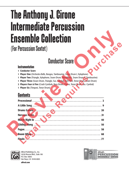 The Anthony J. Cirone Intermediate Percussion Ensemble Collection