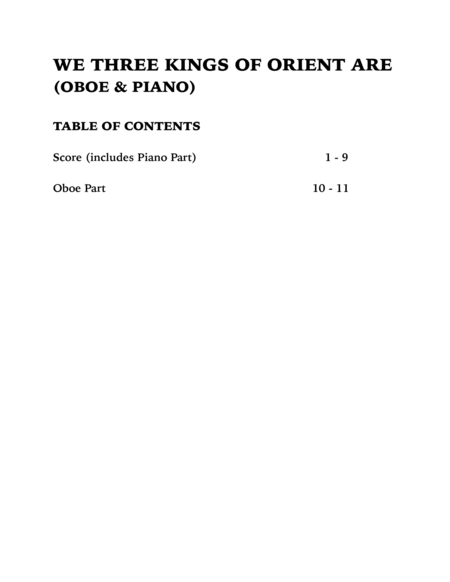 We Three Kings (Oboe and Piano) image number null