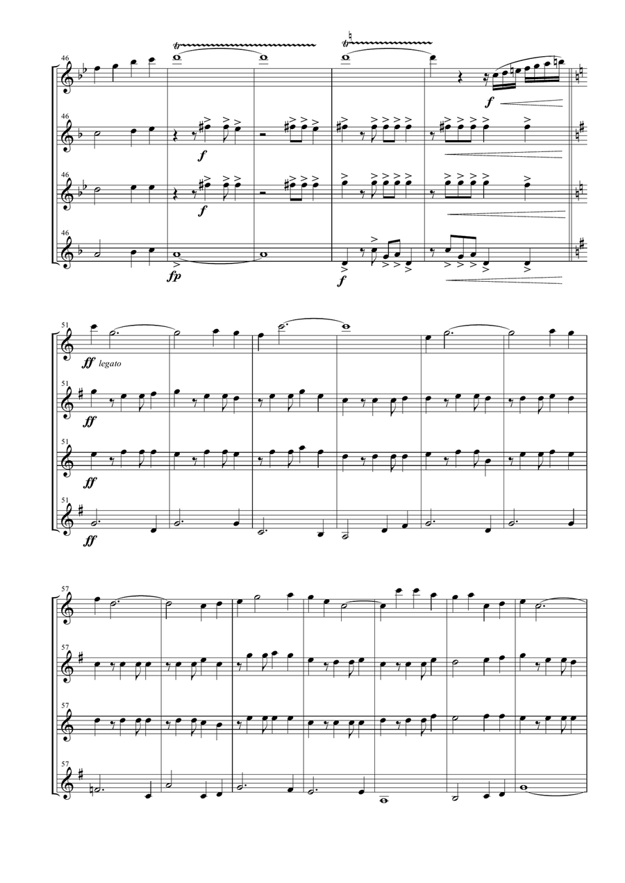 The Magnificent Seven Woodwind Quartet scores gallery preview page 4