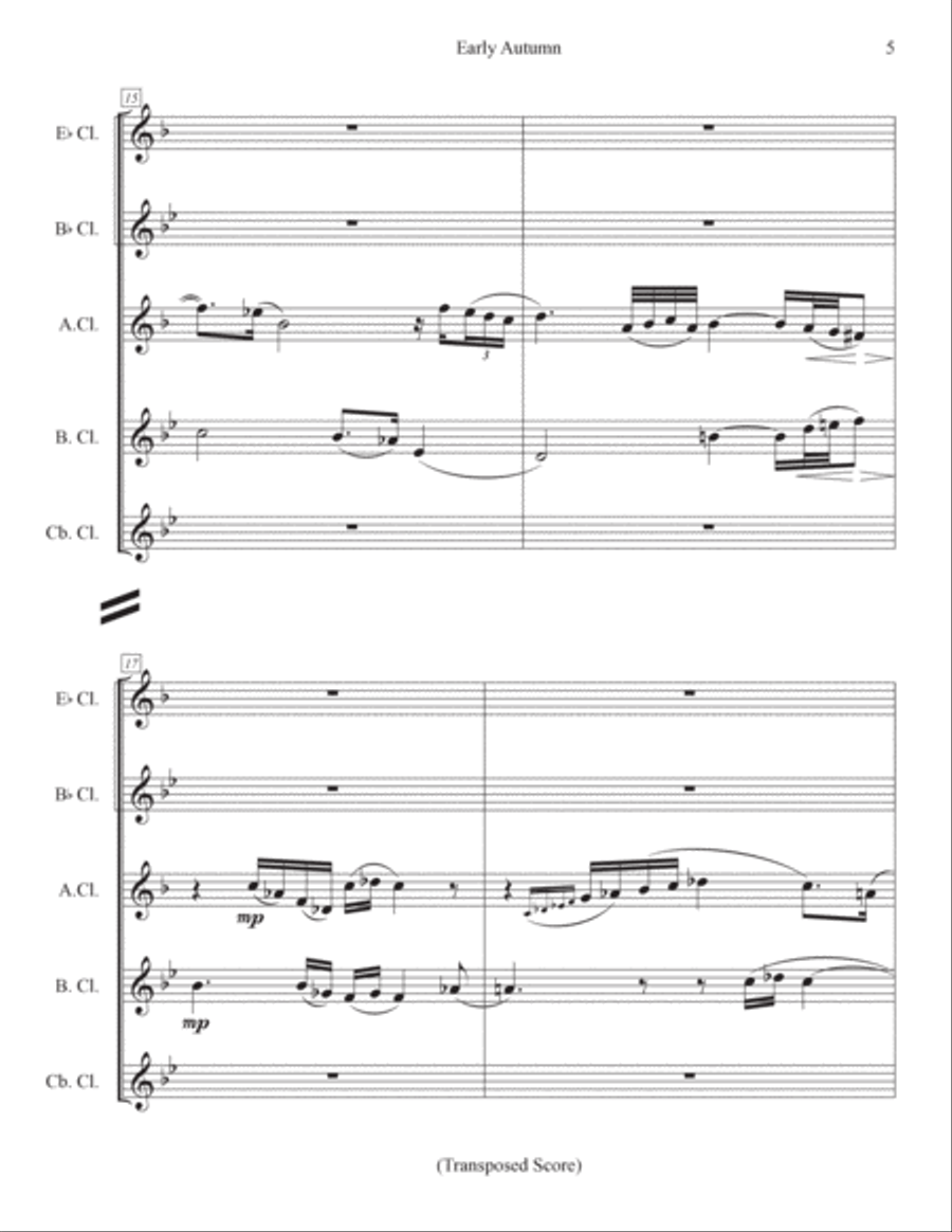 Early Autumn Woodwind Quintet scores gallery preview page 5