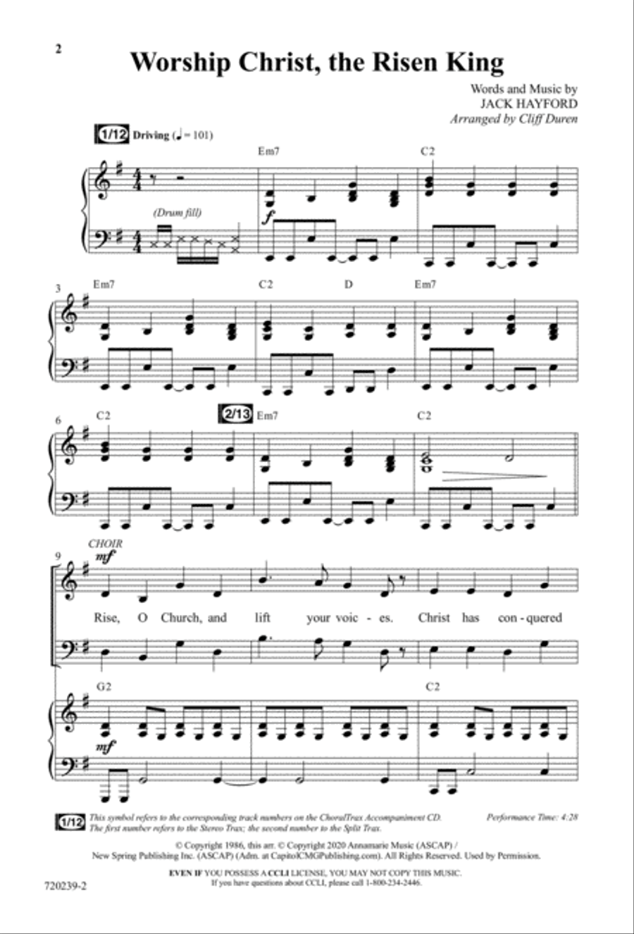 Worship Christ the Risen King - Anthem 4-Part scores gallery preview page 2