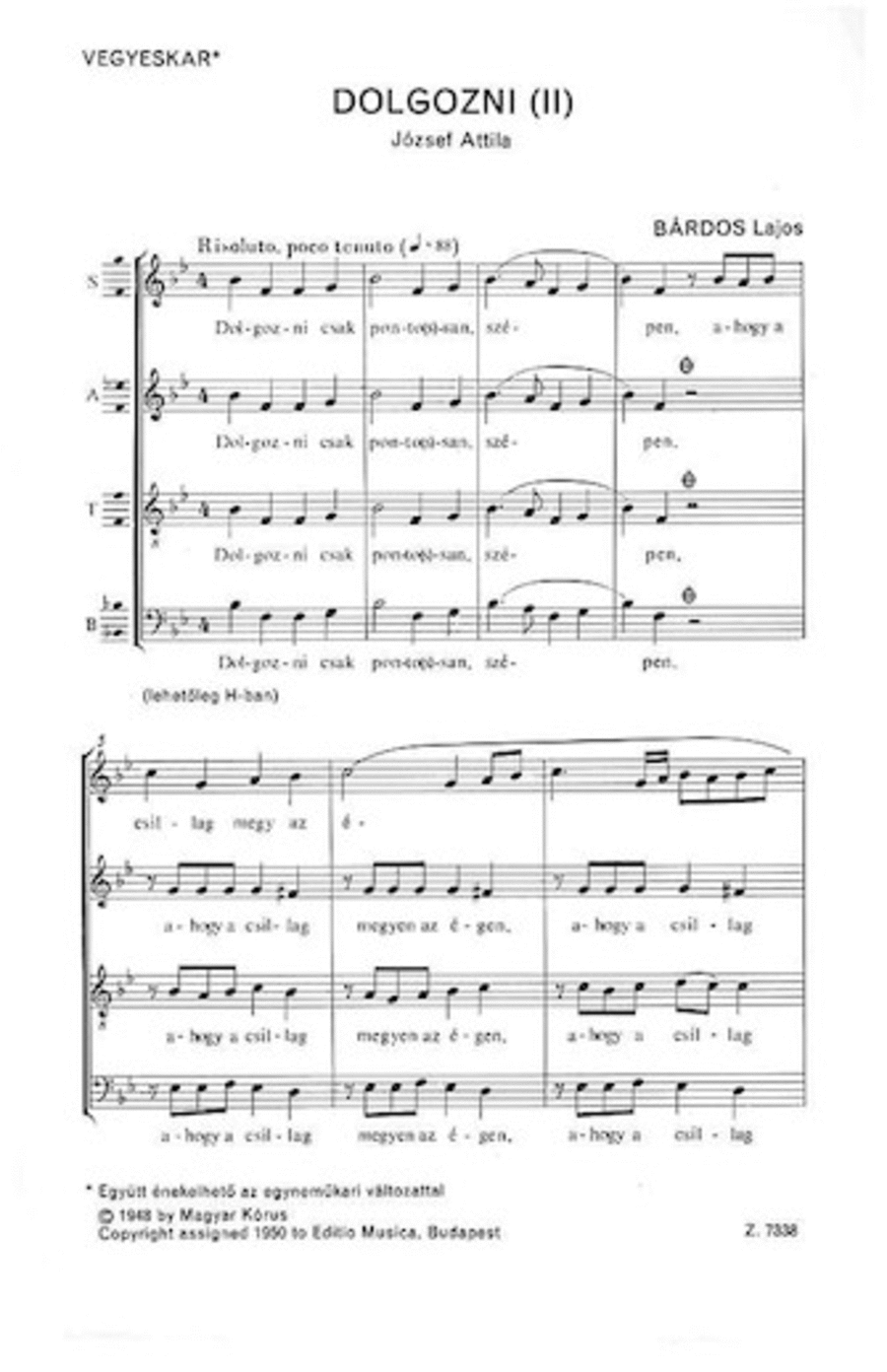 Dolgozni Ii. A Cappella scores gallery preview page 1