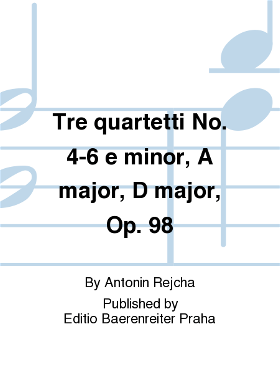 Tre quartetti no. 4-6 e-Moll, A-Dur, D-Dur, op. 98 Flute scores gallery preview page 1