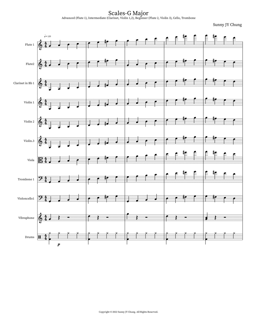Scales-G Major Small Ensemble scores gallery preview page 1