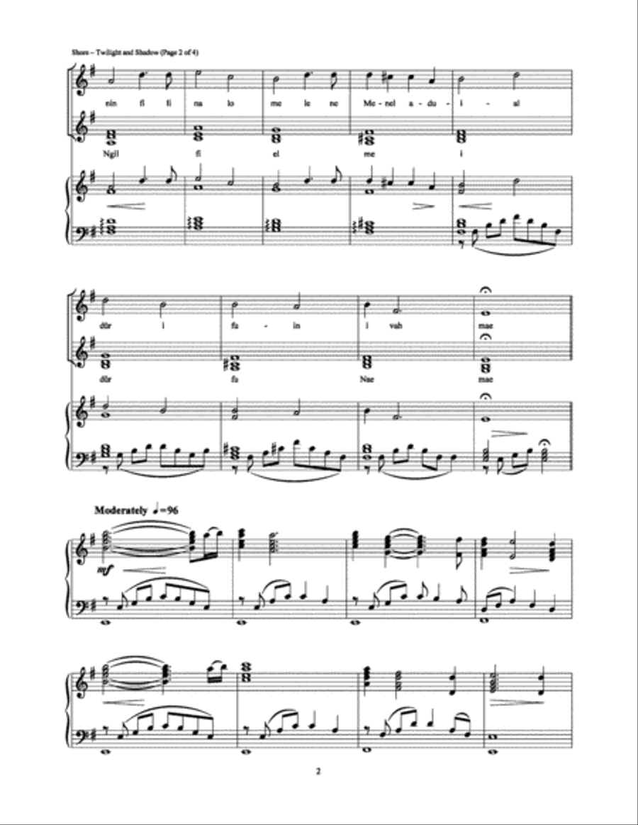 Twilight and Shadow Twilight and Shadow Piano, Vocal, Guitar scores gallery preview page 2