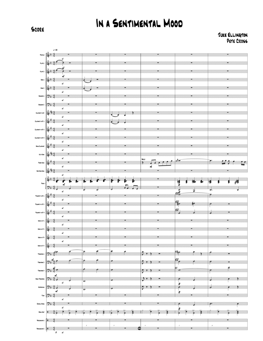 In A Sentimental Mood Concert Band scores gallery preview page 1