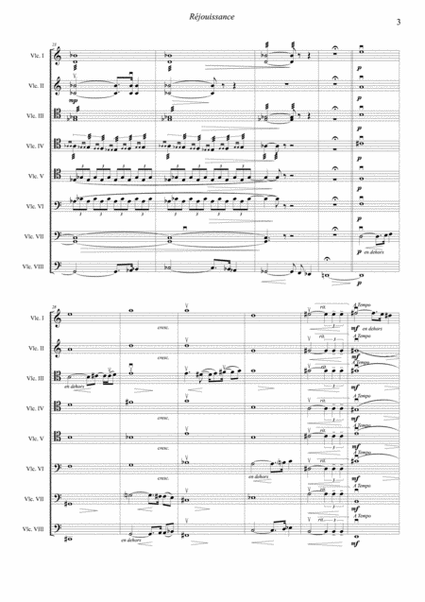 Réjouissance --- for 8 celli --- Full score and parts image number null