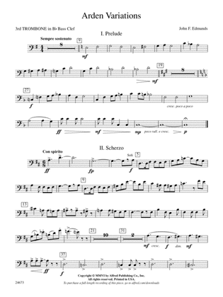 Arden Variations: (wp) 3rd B-flat Trombone B.C.