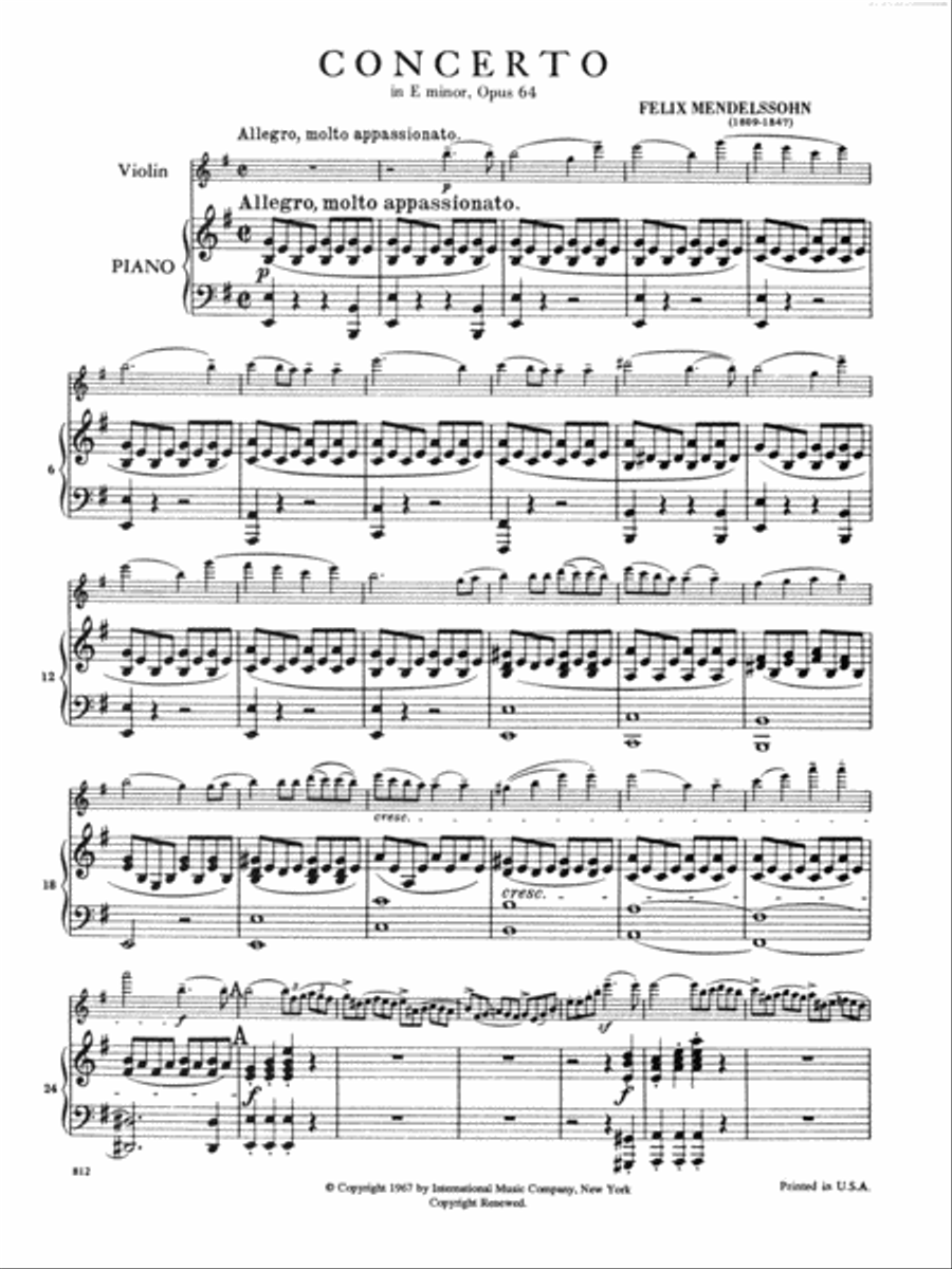Concerto in E minor, Op. 64 Violin Solo scores gallery preview page 2