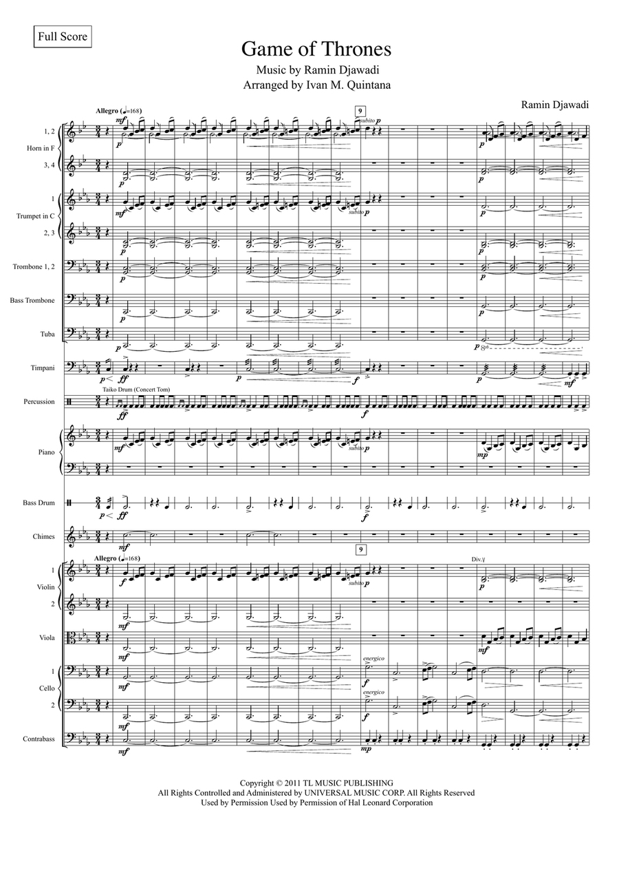 Game Of Thrones Game Of Thrones String Orchestra scores gallery preview page 1