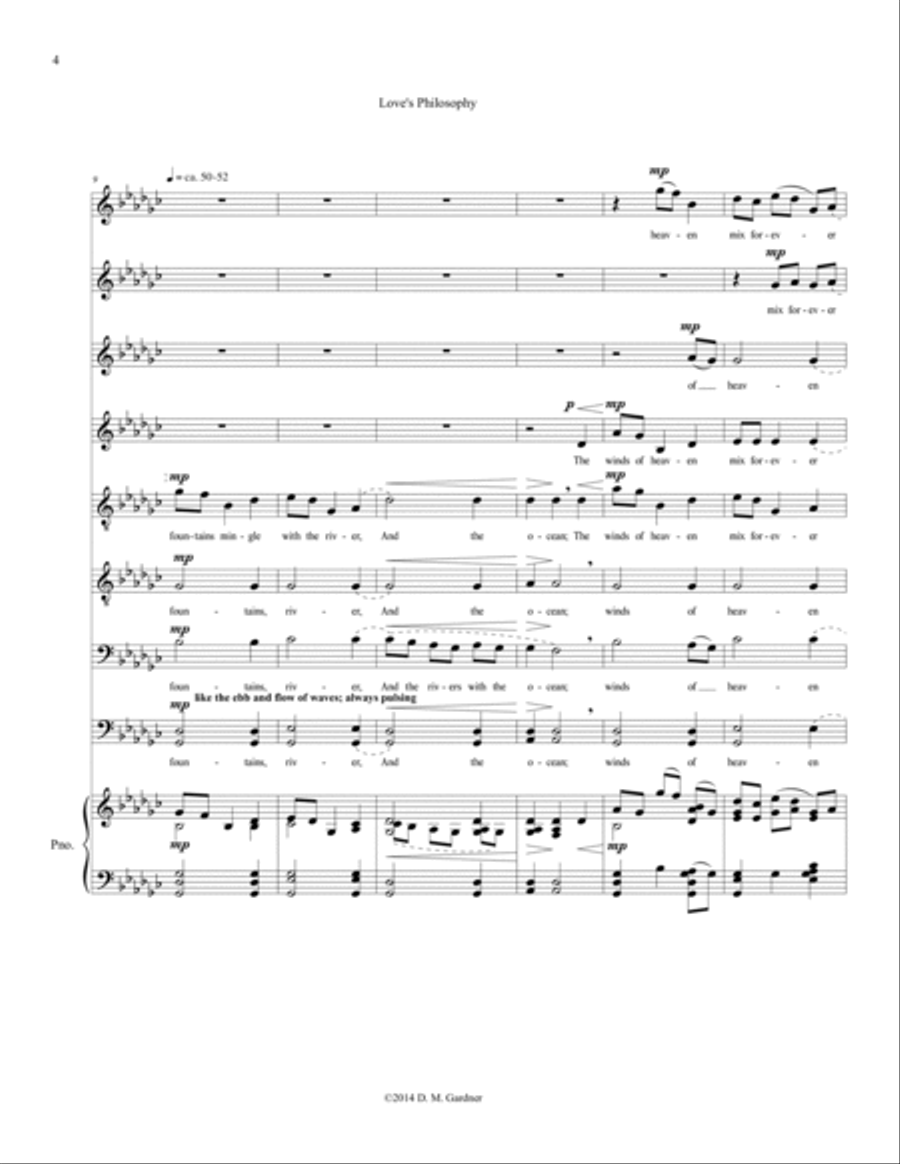 Love's Philosophy (SSAATTBB, unaccompanied) Divisi scores gallery preview page 4