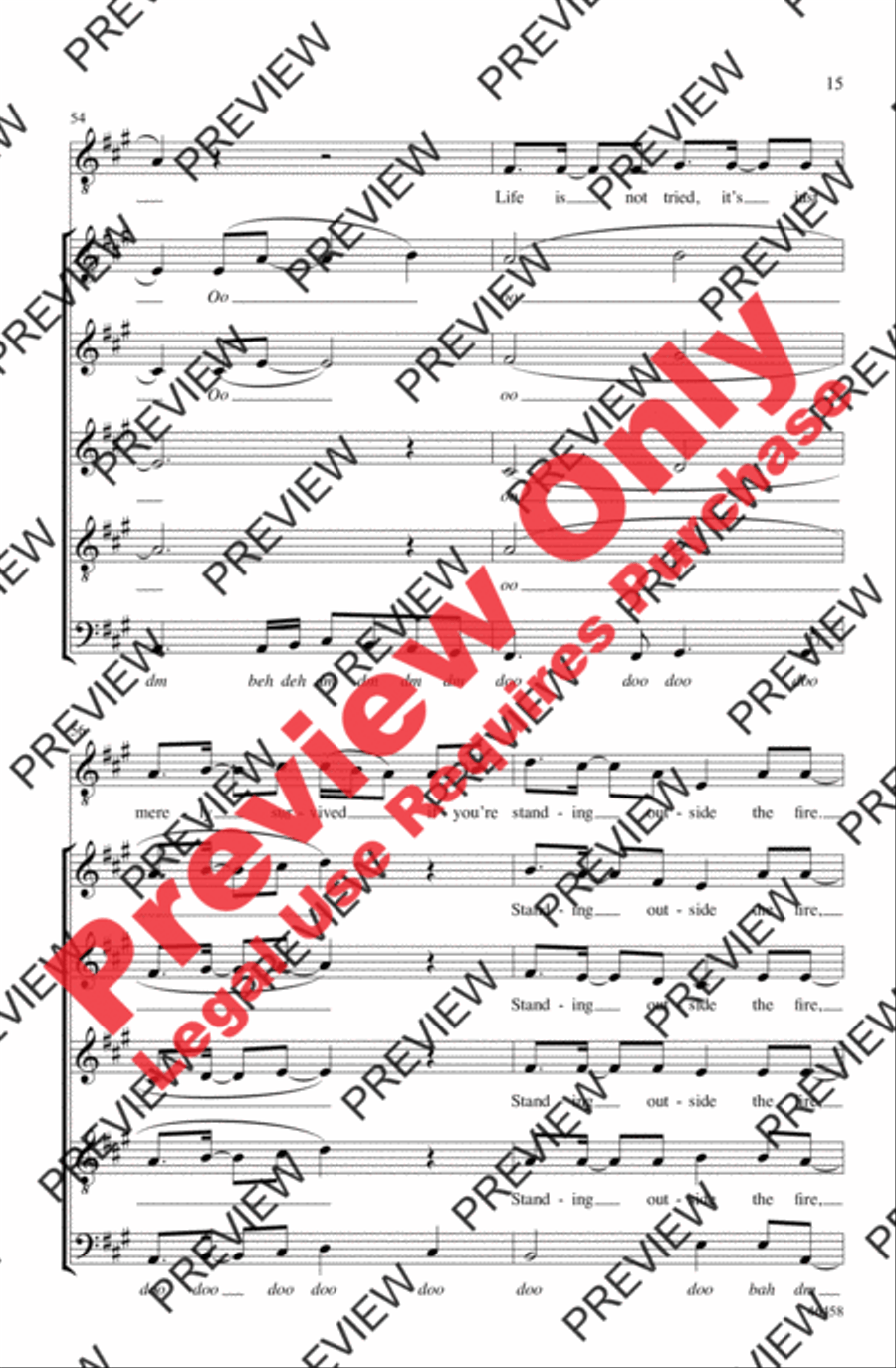 Standing Outside the Fire 4-Part scores gallery preview page 15