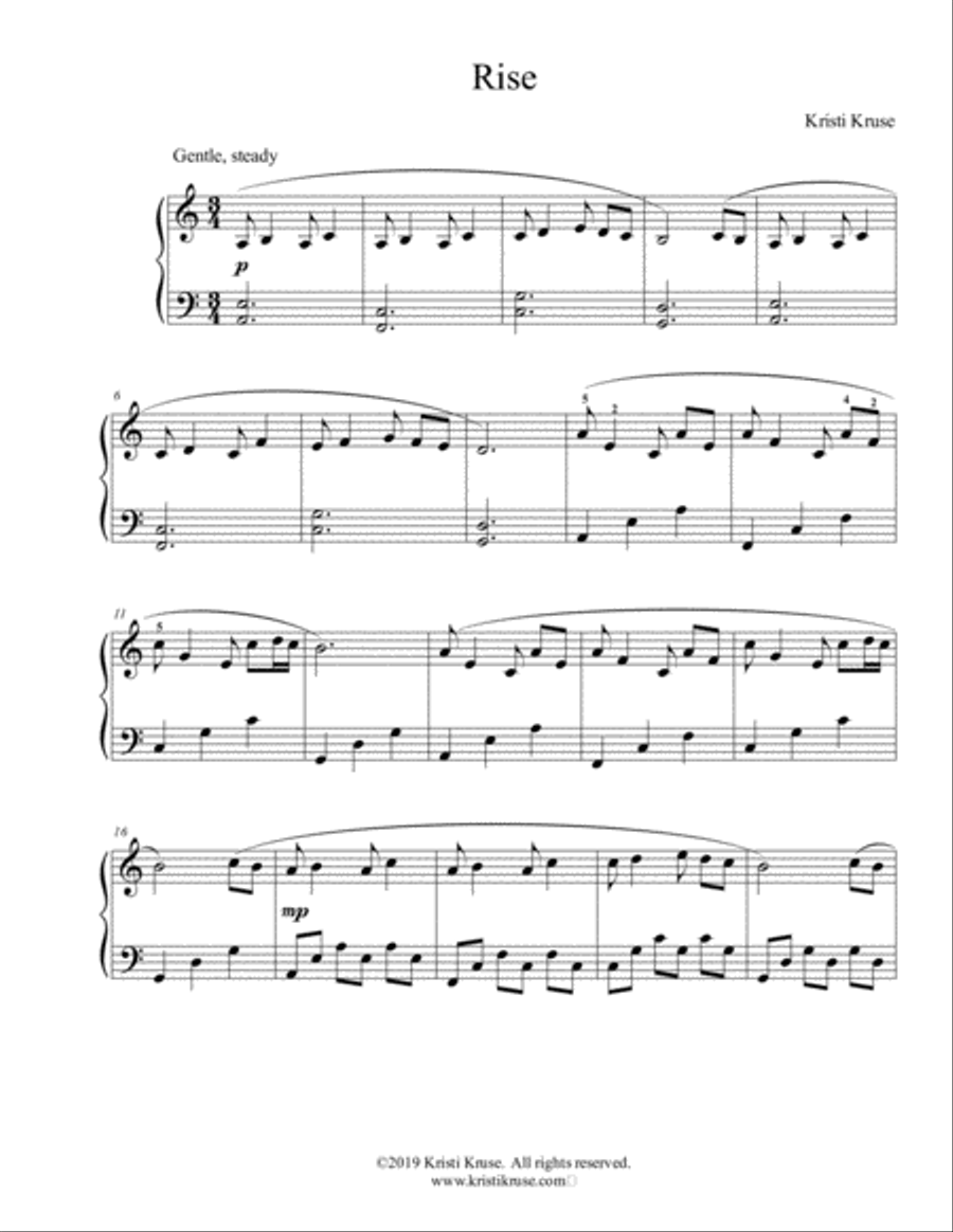 Rise Piano Solo scores gallery preview page 1