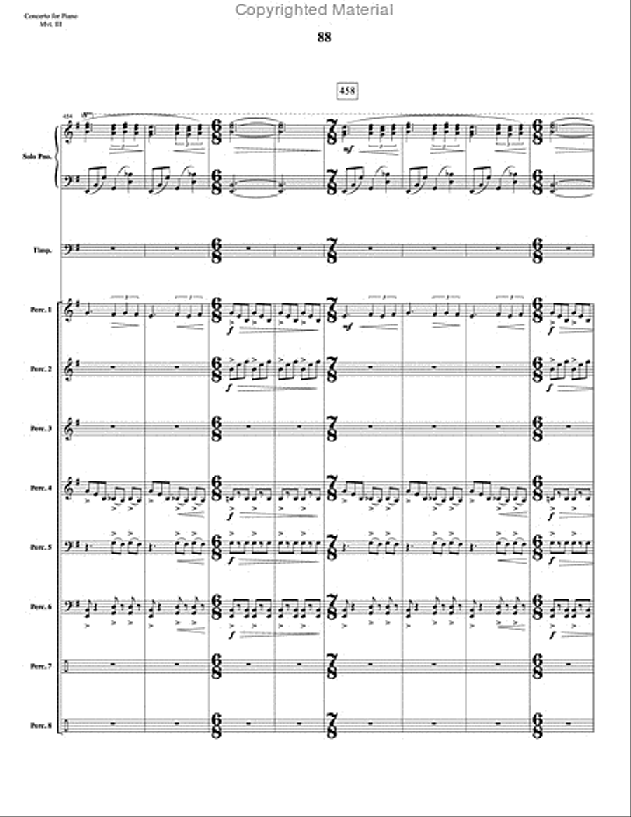 Concerto for Piano and Percussion Orchestra Percussion Ensemble scores gallery preview page 110