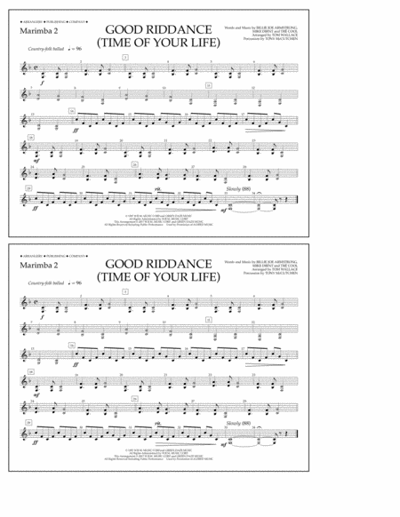 Good Riddance (Time of Your Life) - Marimba 2