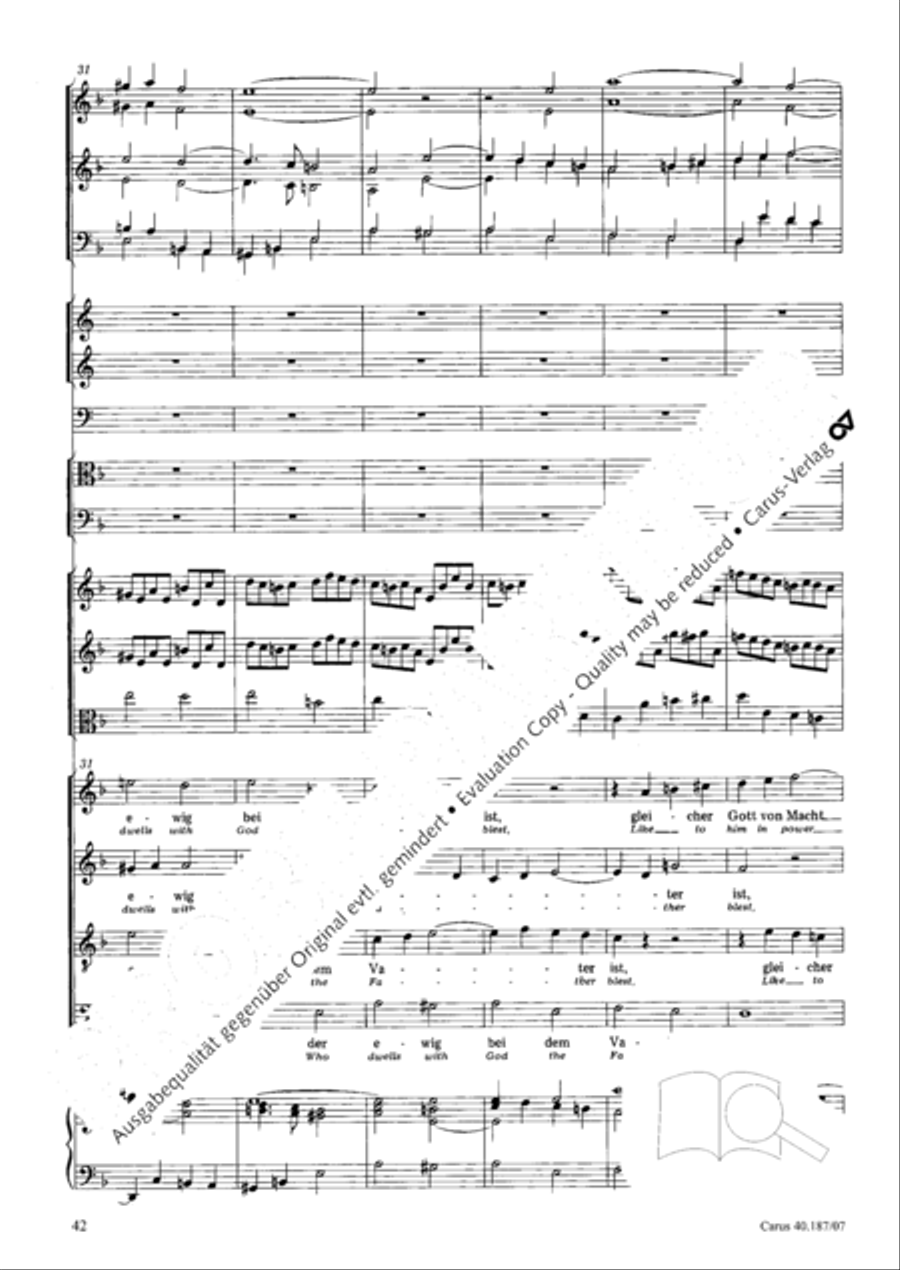 We all believe in one true God (Wir glauben all an einen Gott) 4-Part scores gallery preview page 43
