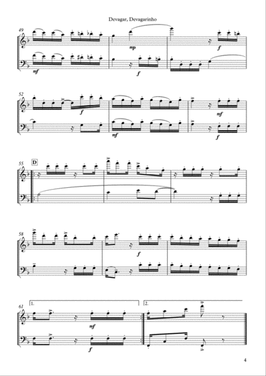 Devagar, Devagarinho Woodwind Ensemble scores gallery preview page 5