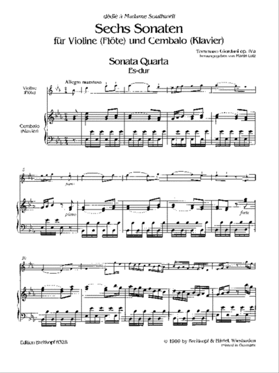 6 Sonatas Op. 4a Violin Solo scores gallery preview page 2