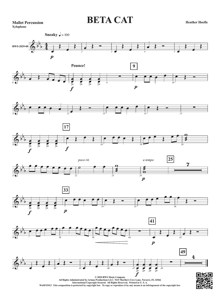 Beta Cat: 1st Mallet Percussion Percussion scores gallery preview page 1