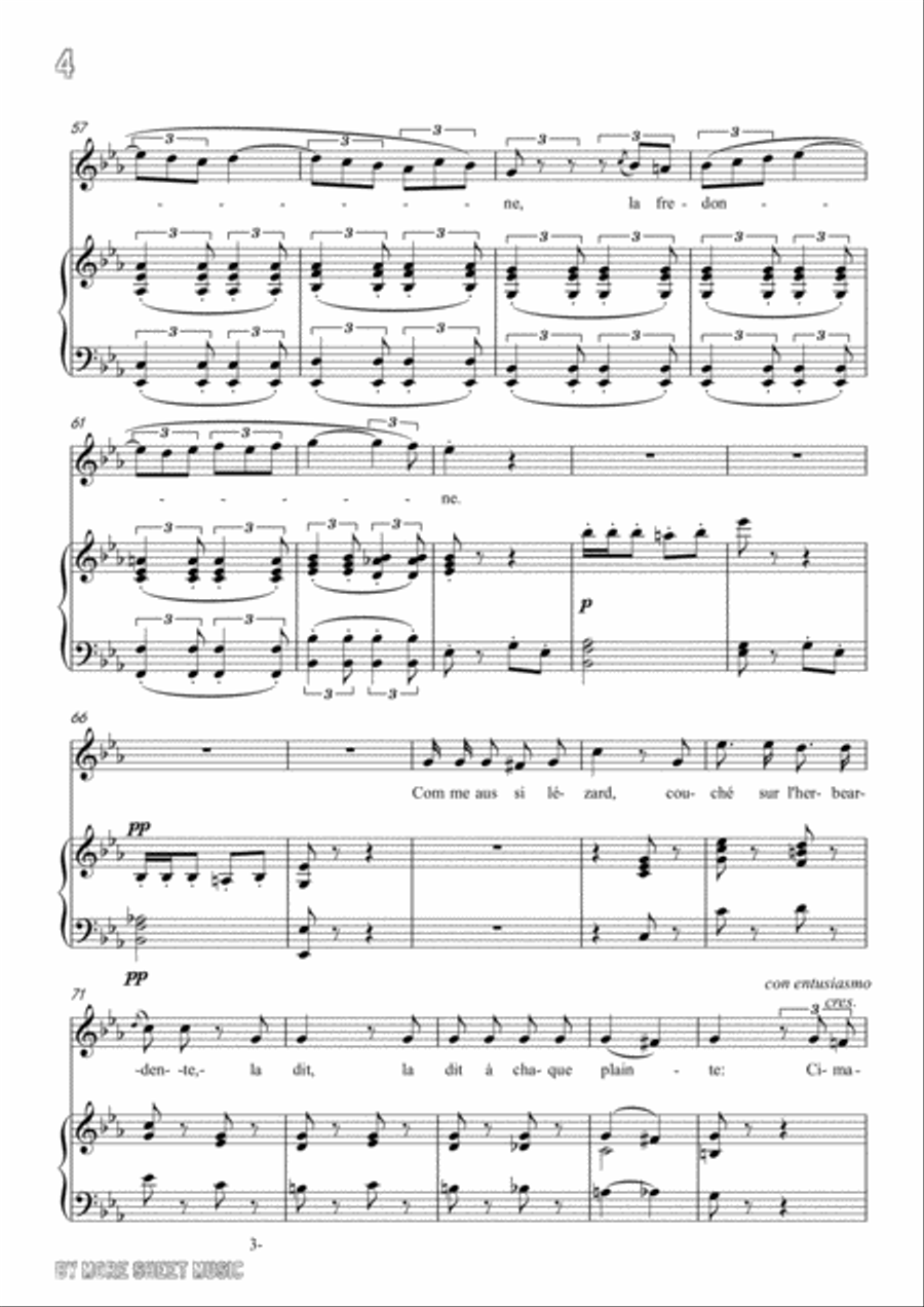 Meyerbeer-Chant de mai in E flat Major,for Voice and Piano Voice Solo scores gallery preview page 6