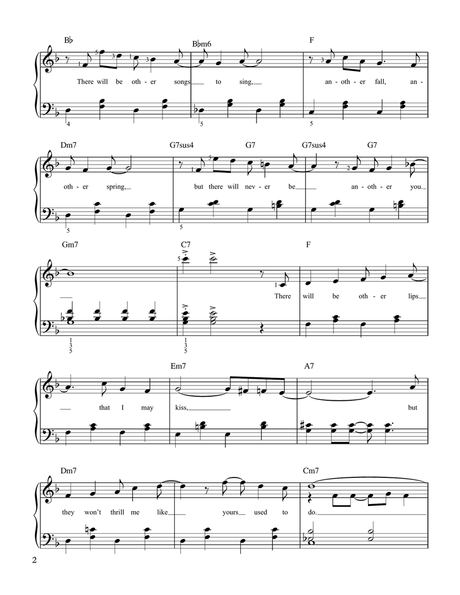 There Will Never Be Another You Easy Piano scores gallery preview page 2