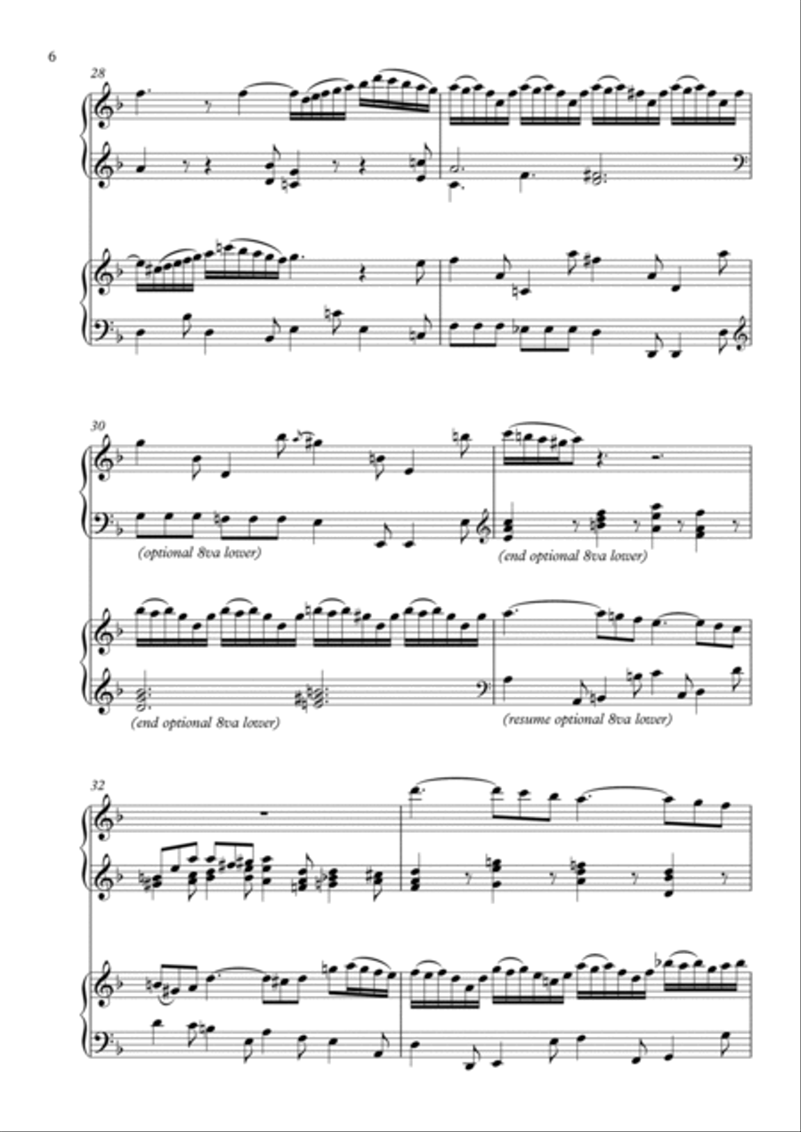 Double Violin Concerto in D minor (BWV 1043) - 2nd Movt - arranged for 2 pianos Violin Solo scores gallery preview page 6