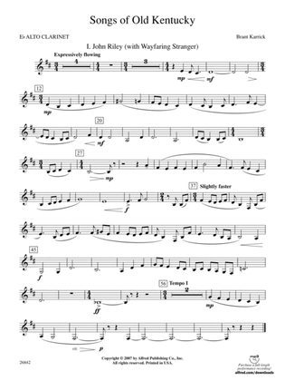 Songs of Old Kentucky: E-flat Alto Clarinet