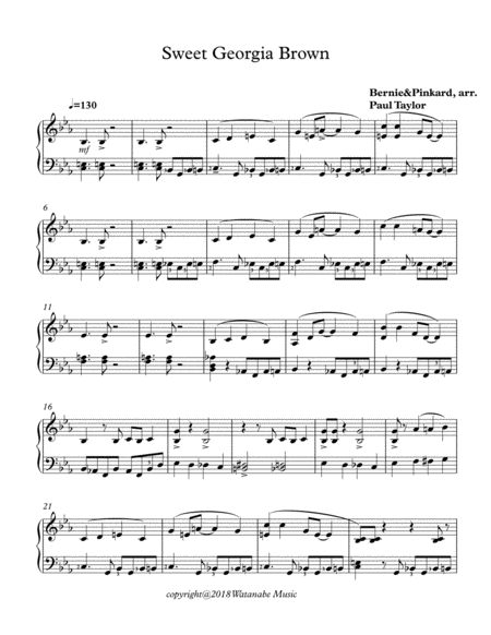 Sweet Georgia Brown in Eb (trad Arr) image number null