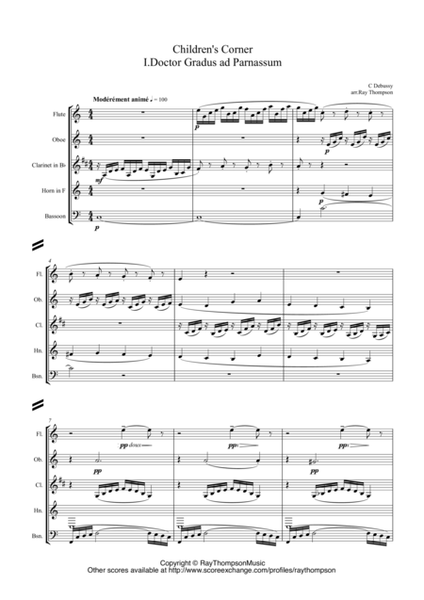 Debussy: Children's Corner: A selection of 5 pieces - wind quintet) image number null