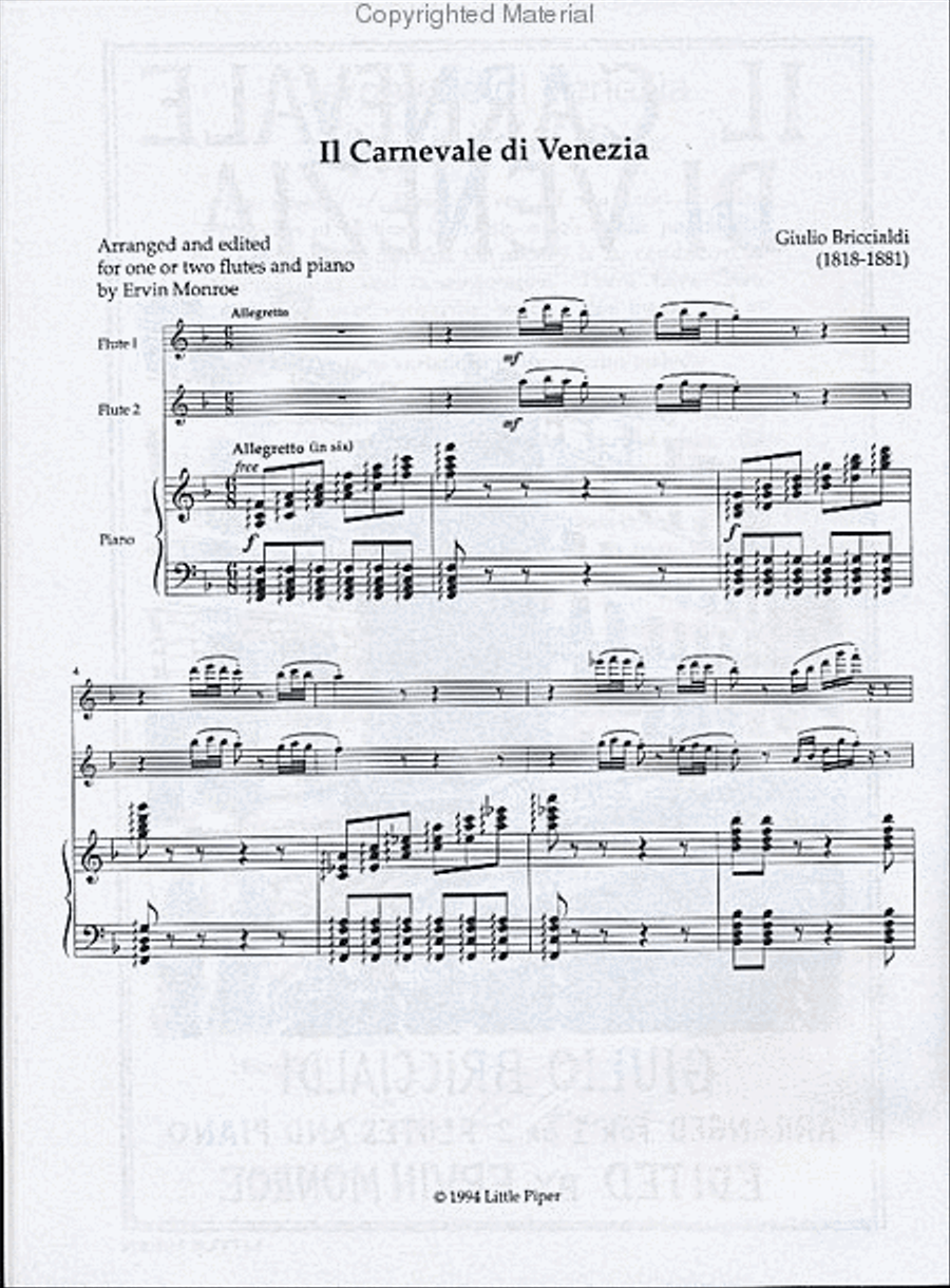 Il Carnevale Di Venezia Flute Duet scores gallery preview page 2