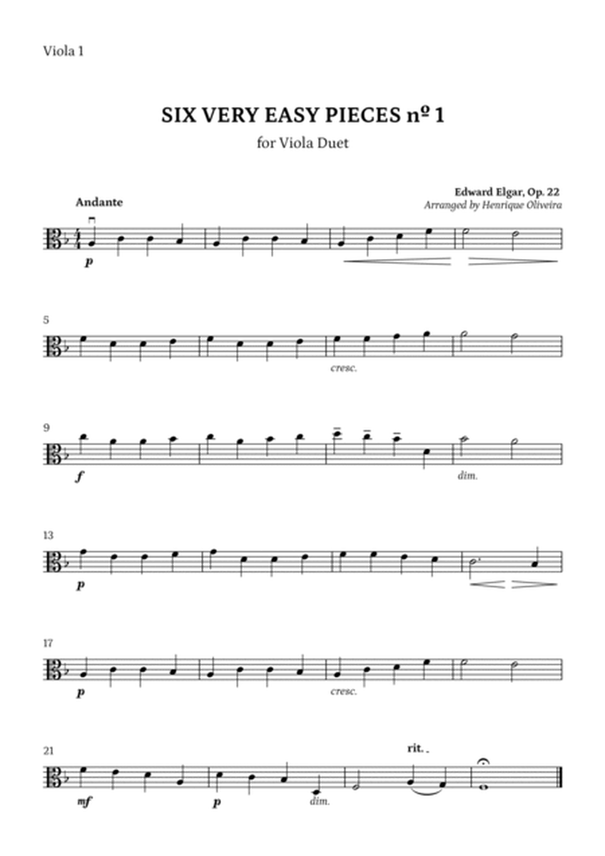 Six Very Easy Pieces nº 1 (Andante) - Viola Duet image number null
