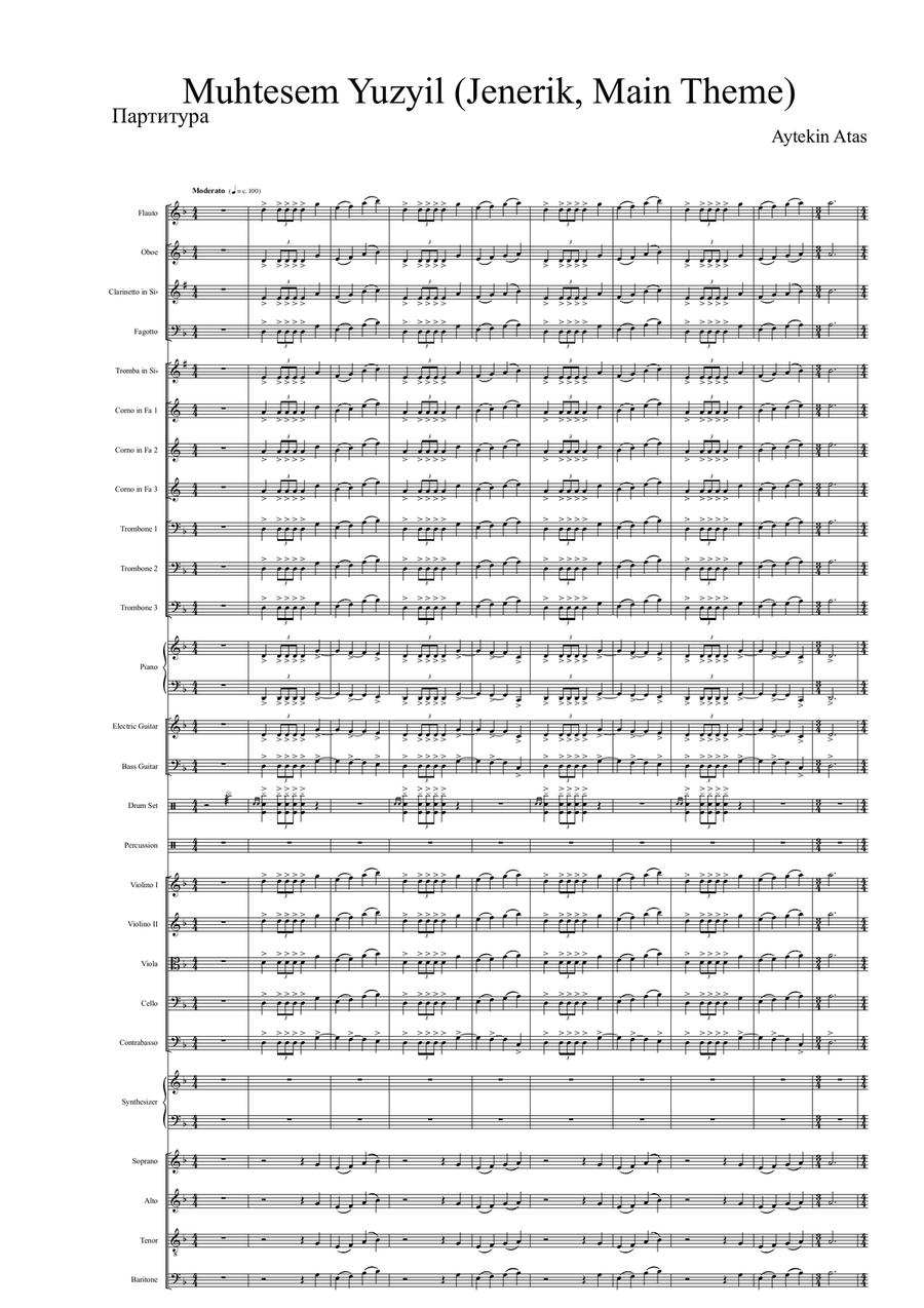 Muhtesem Yuzyil Jenerik Full Orchestra scores gallery preview page 1