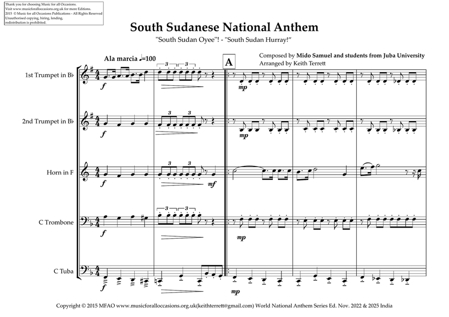 South Sudanese National Anthem ''South Sudan Oyee''! - ''South Sudan Hurray!