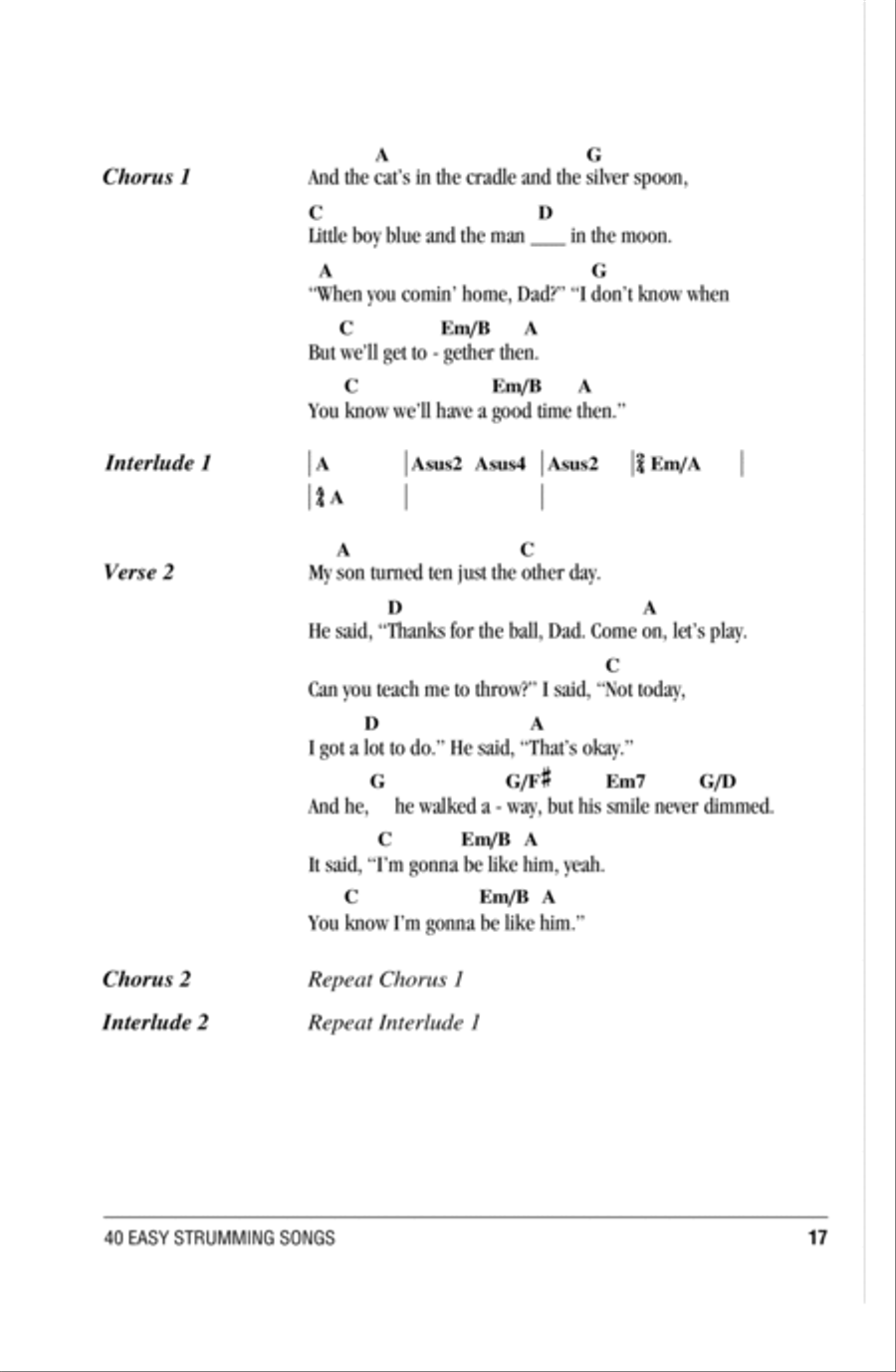 Cat's In The Cradle Acoustic Guitar scores gallery preview page 2