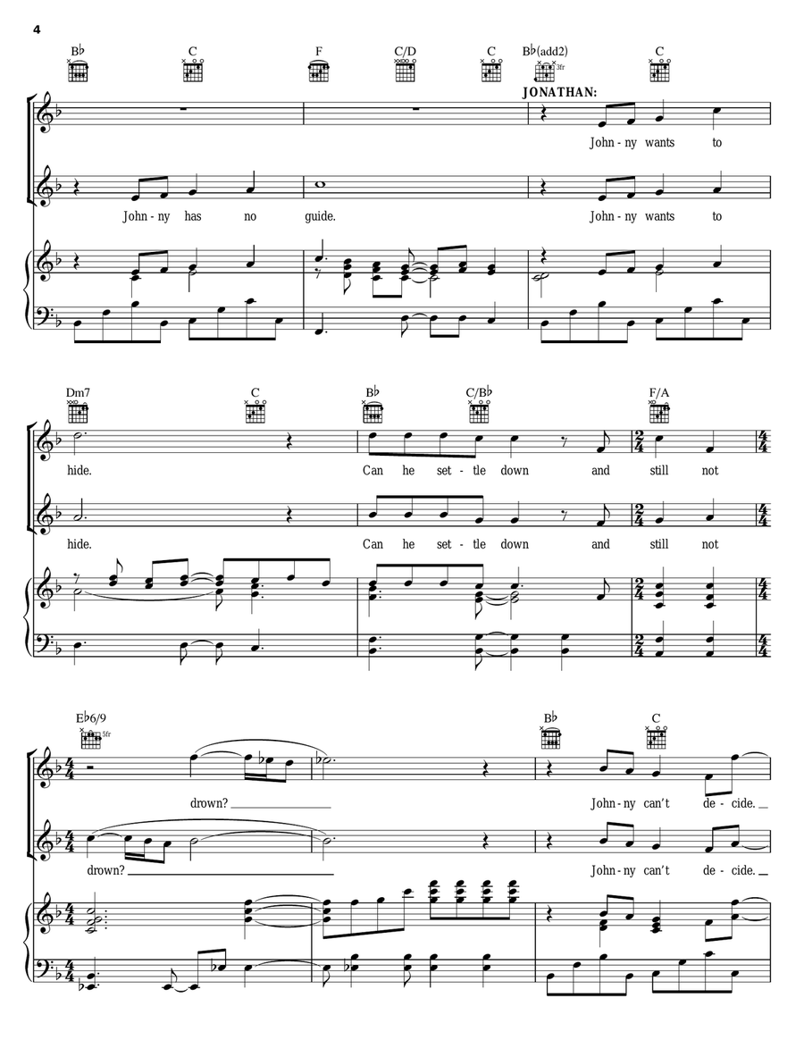Johnny Can't Decide (from tick, tick... BOOM!) Guitar scores gallery preview page 4