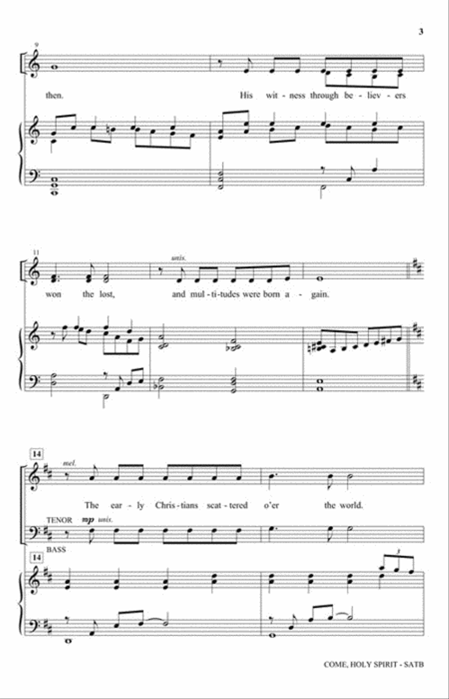 Come, Holy Spirit 4-Part scores gallery preview page 3