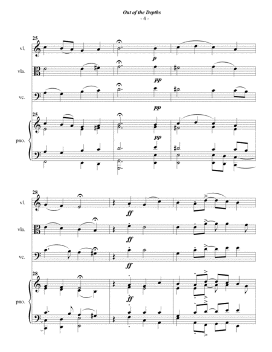Luther: Out of the Depths for Piano Quartet Piano Quartet scores gallery preview page 4