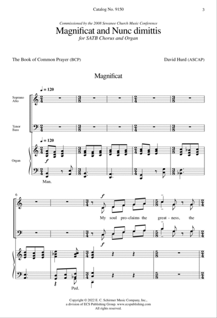 Magnificat and Nunc dimittis 4-Part scores gallery preview page 3