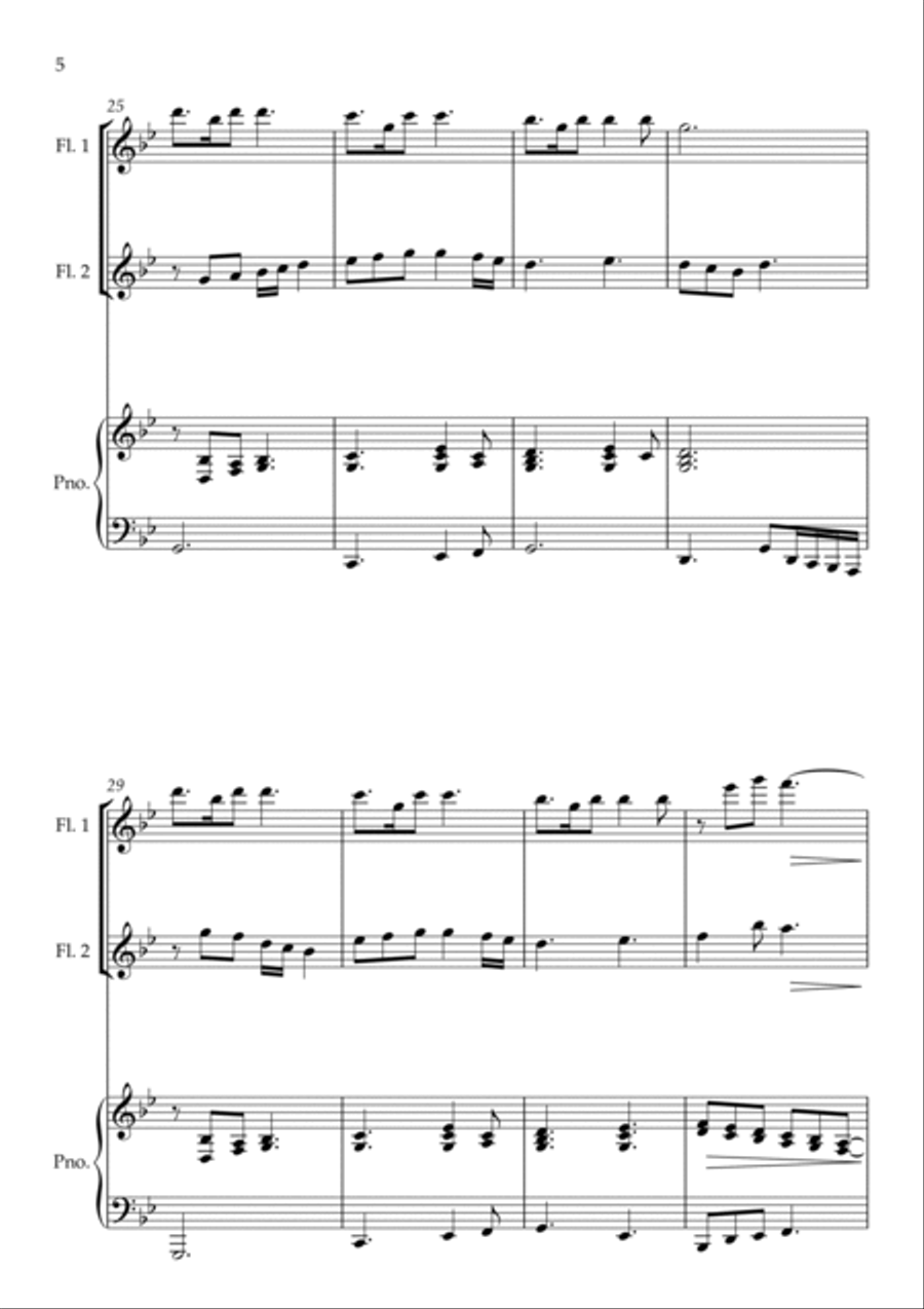 The Skye Boat Song (Theme from 'Outlander') - Flute Duet with Piano Flute Duet scores gallery preview page 6