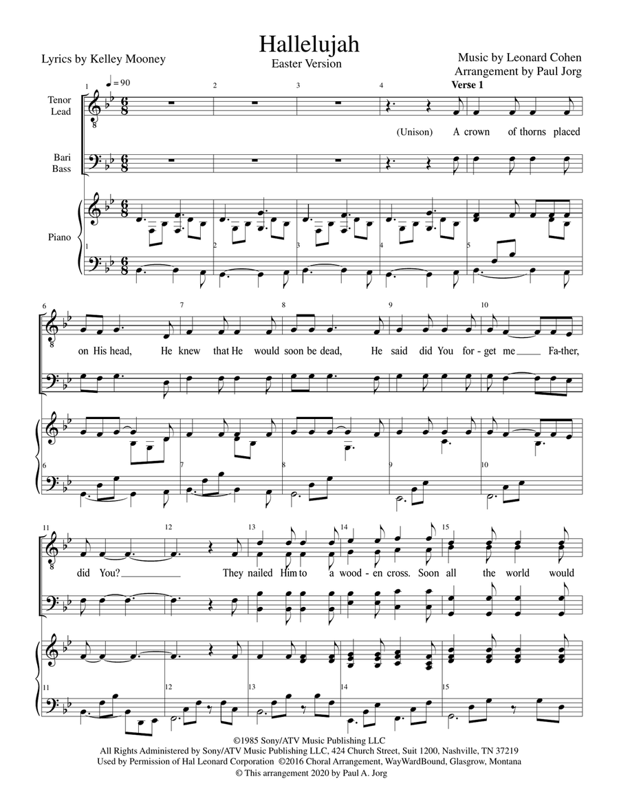 Another Hallelujah TTBB scores gallery preview page 1