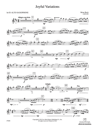Joyful Variations: E-flat Alto Saxophone
