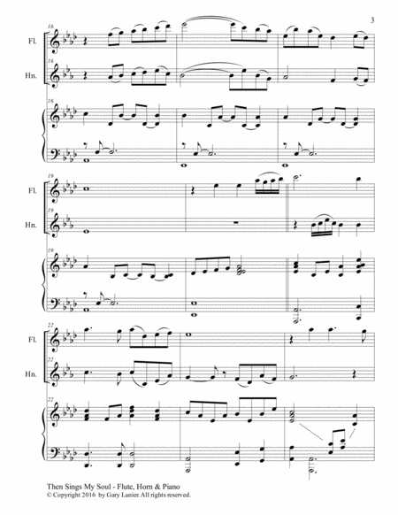 Trios for 3 GREAT HYMNS (Flute & Horn in F with Piano and Parts) image number null