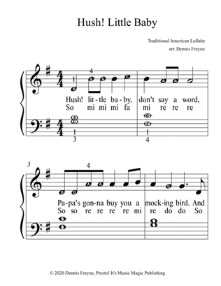 Hush! Little Baby (Hush Little Baby) (big alpha note notation)