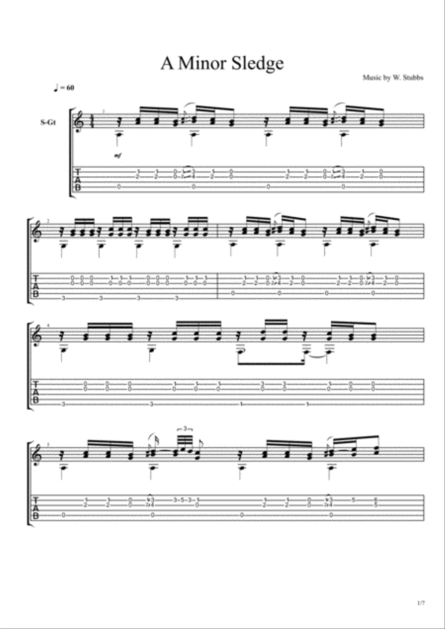 A Minor Sledge Acoustic Guitar scores gallery preview page 1
