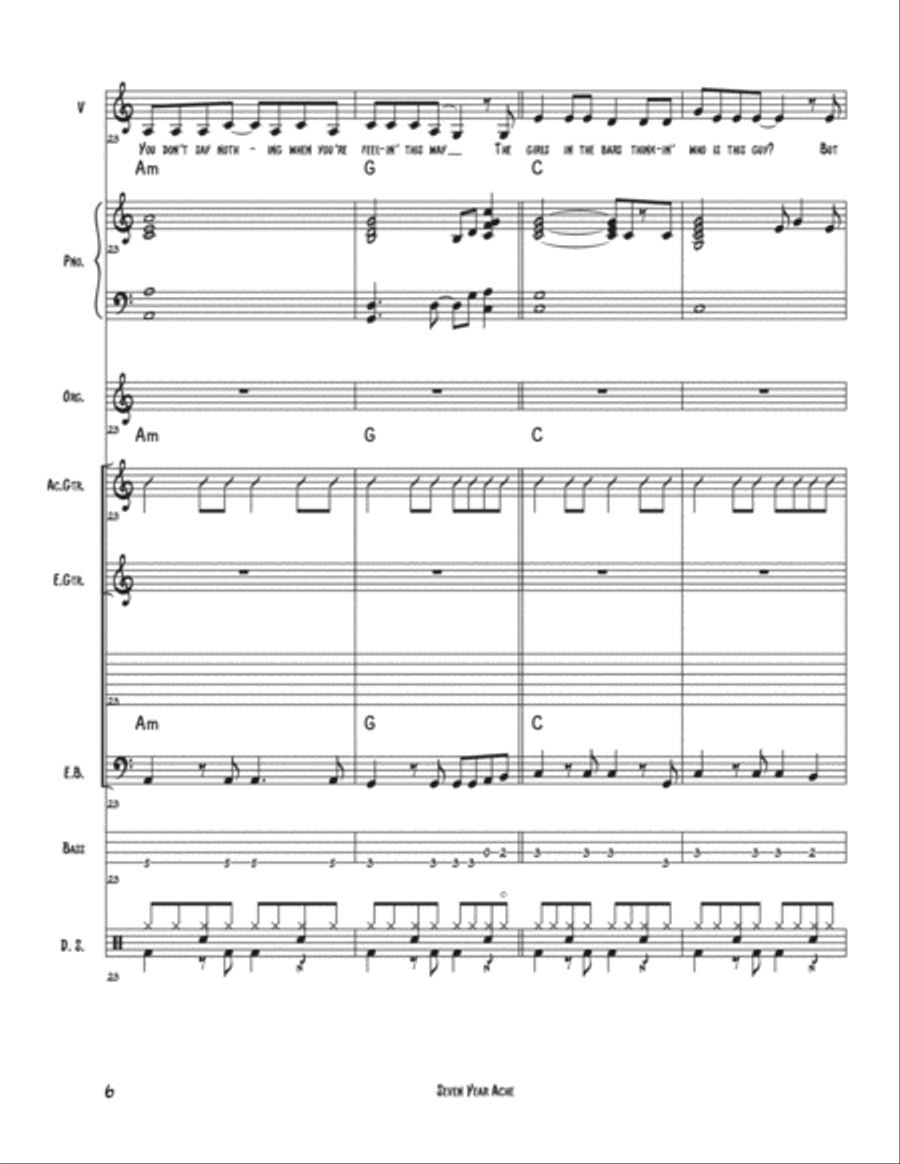 Seven Year Ache Seven Year Ache Jazz Ensemble scores gallery preview page 6