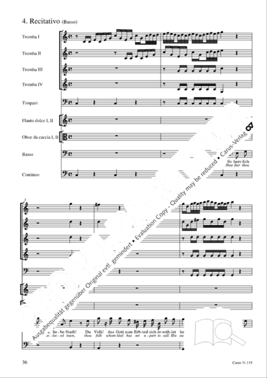 Praise the Lord, O Jerusalem (Preise, Jerusalem, den Herrn) 4-Part scores gallery preview page 37
