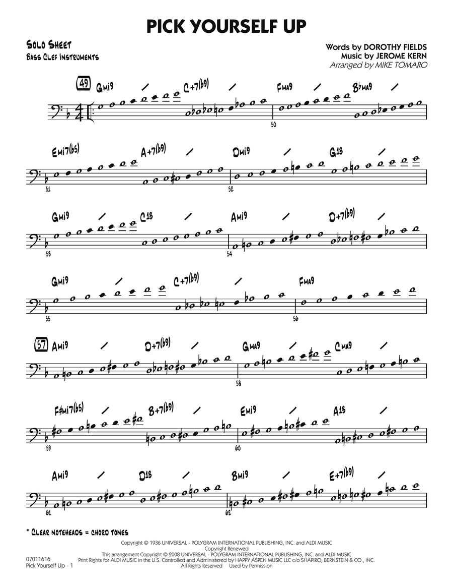 Pick Yourself Up - Bass Clef Solo Sheet Jazz Ensemble scores gallery preview page 1