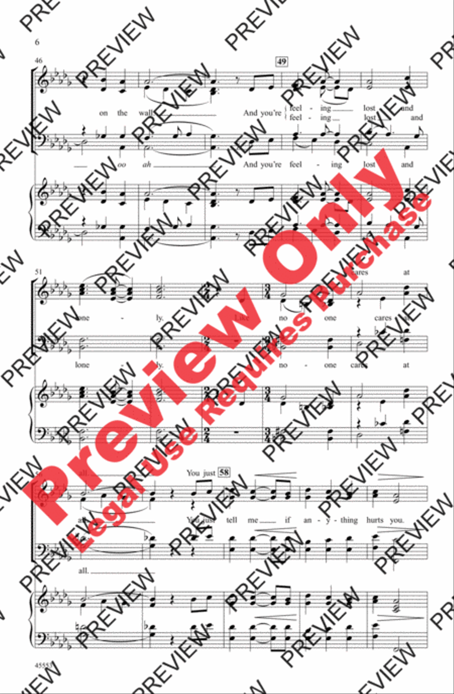 I'll Be There 4-Part scores gallery preview page 6