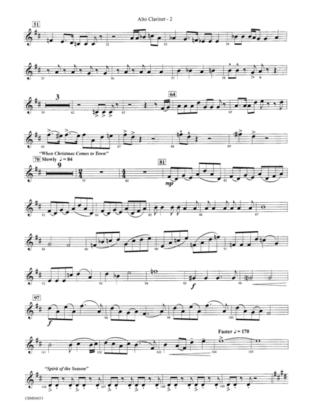 The Polar Express, Concert Suite from: E-flat Alto Clarinet