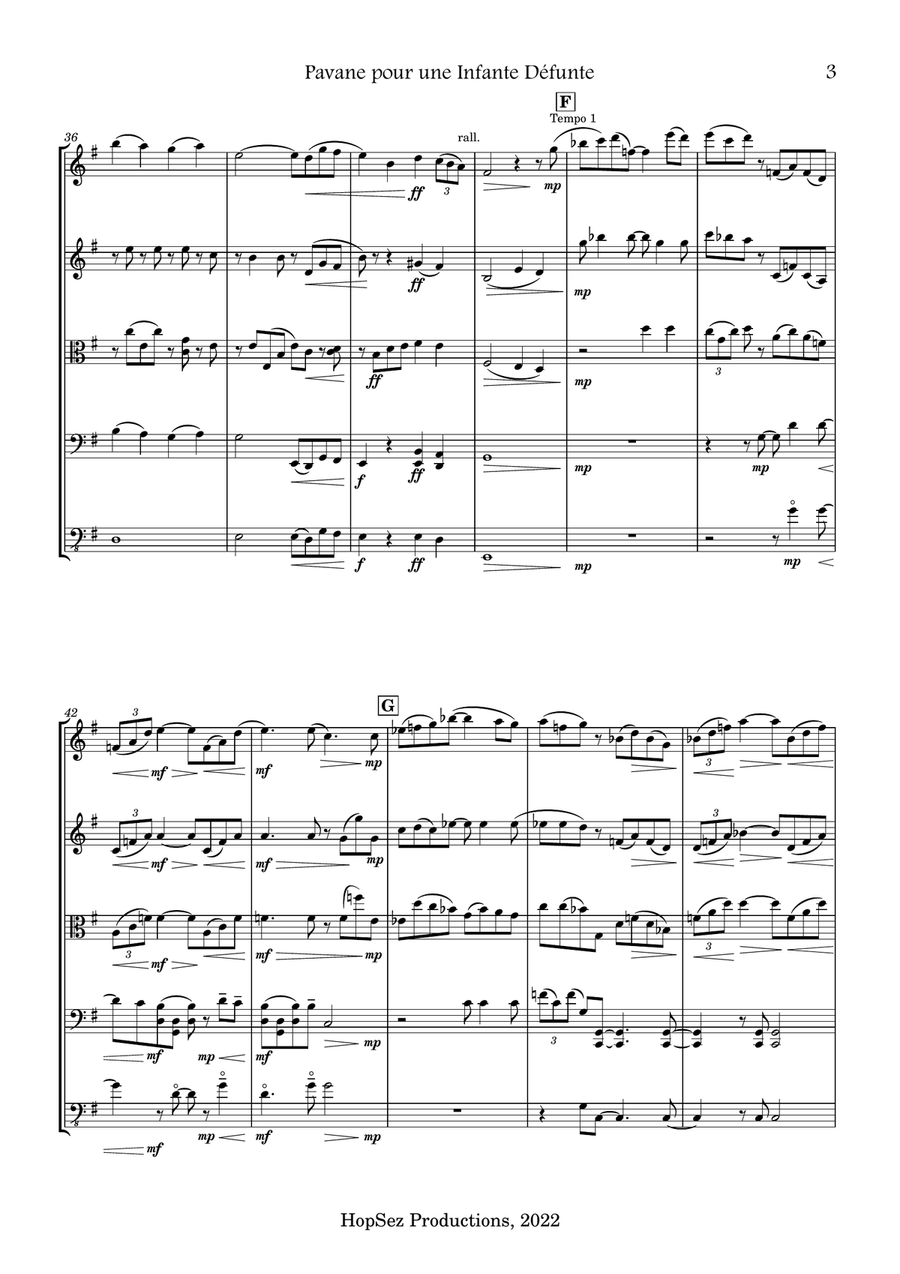 Pavane pour une Infante Défunte - String Orchestra String Orchestra scores gallery preview page 3